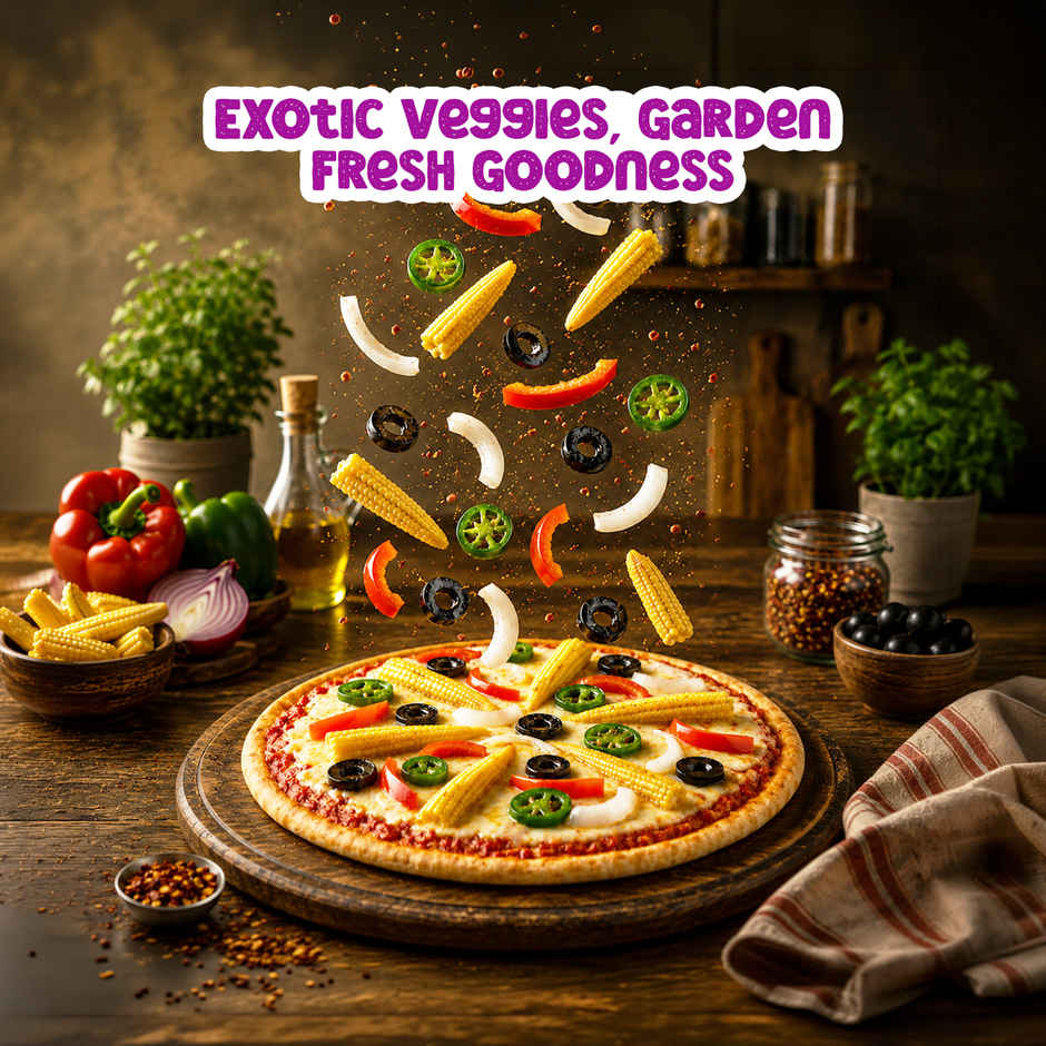 HyFun Garden Fresh Pizza | Thin Crust Base, Cheesy Snack | Frozen