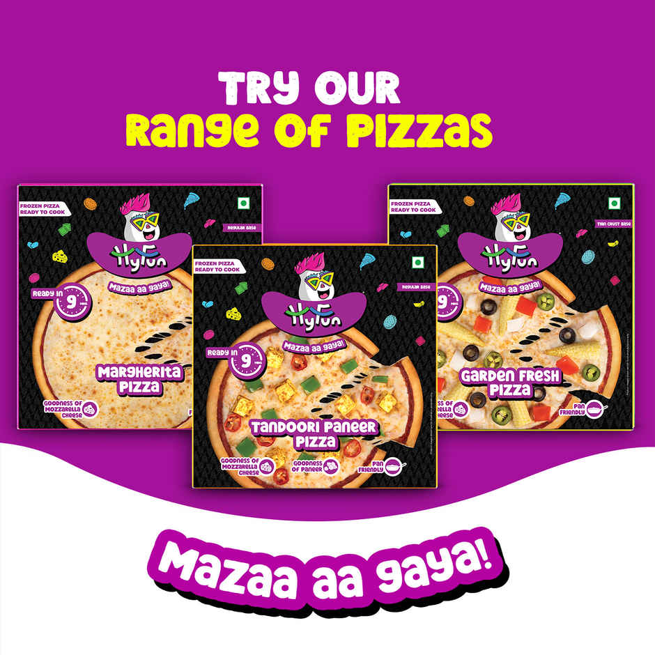 HyFun Veg Paradise Pizza, Cheesy Snack | Frozen