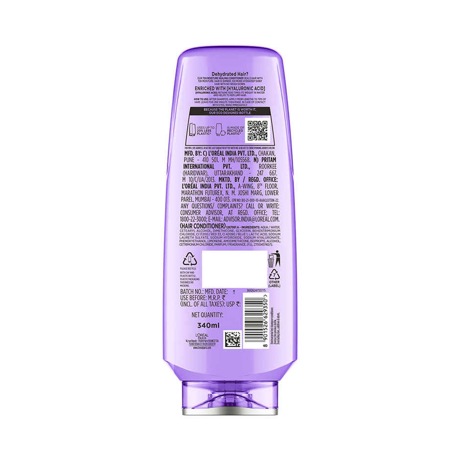 L'Oreal Paris Hyaluron Moisture 72H Moisture Sealing Conditioner for Dehydrated Hair