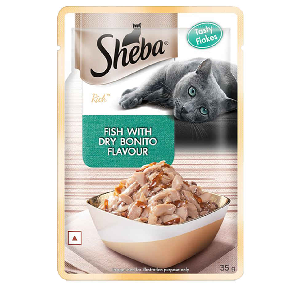 Sheba Rich Adult Fish with Dry Bonito Flavour Wet Cat Food