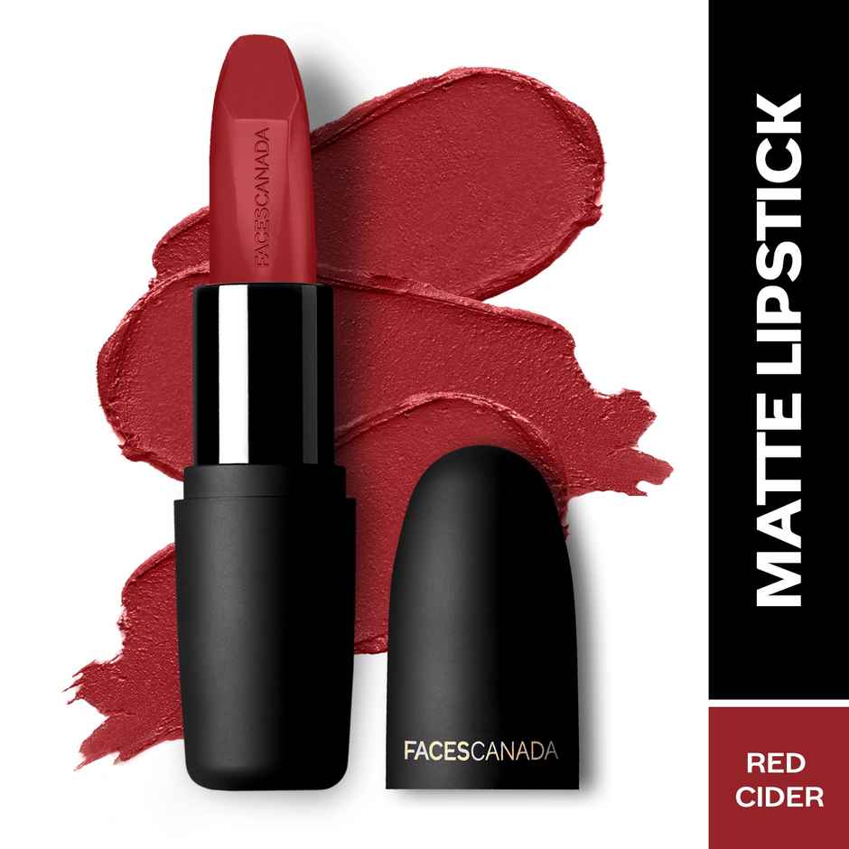 Faces Canada Weightless Matte Finish Lipstick - Red Cider | Highly Pigmented