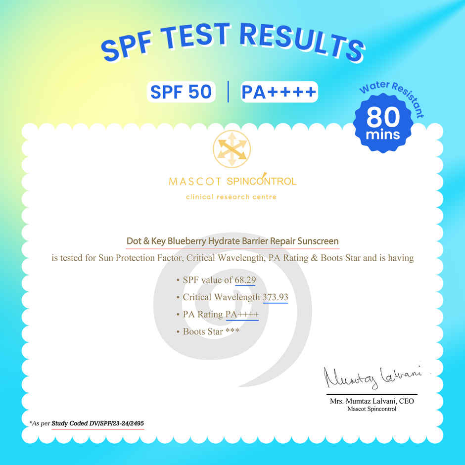 Dot & Key Blueberry Hydrate Barrier Repair Sunscreen SPF 50+, PA++++