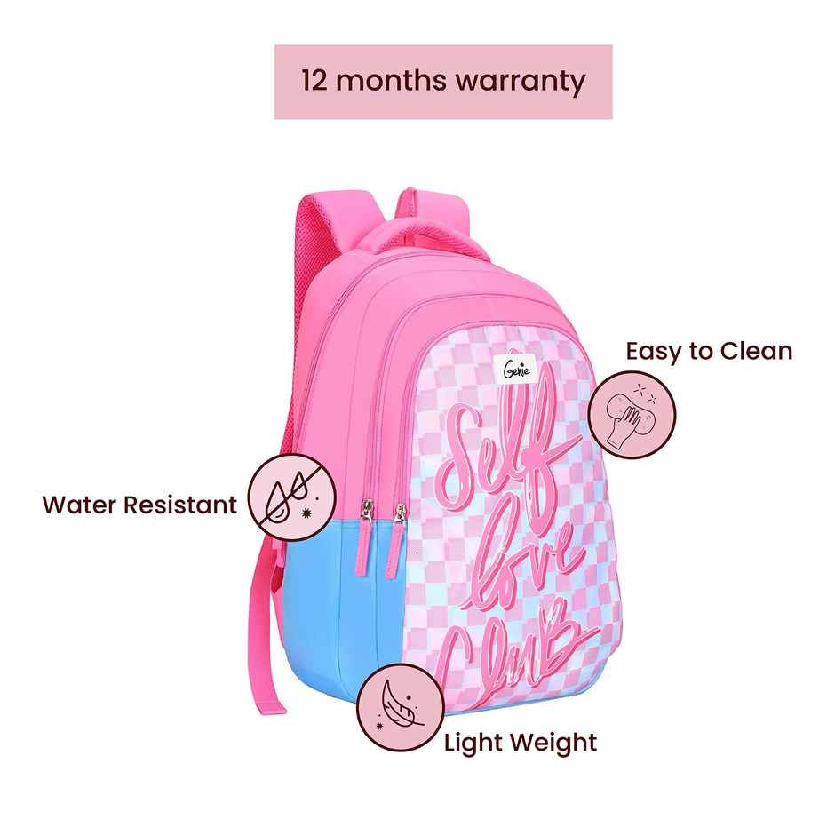 Genie Adore School Bag For Girls. Pink Backpack For Women