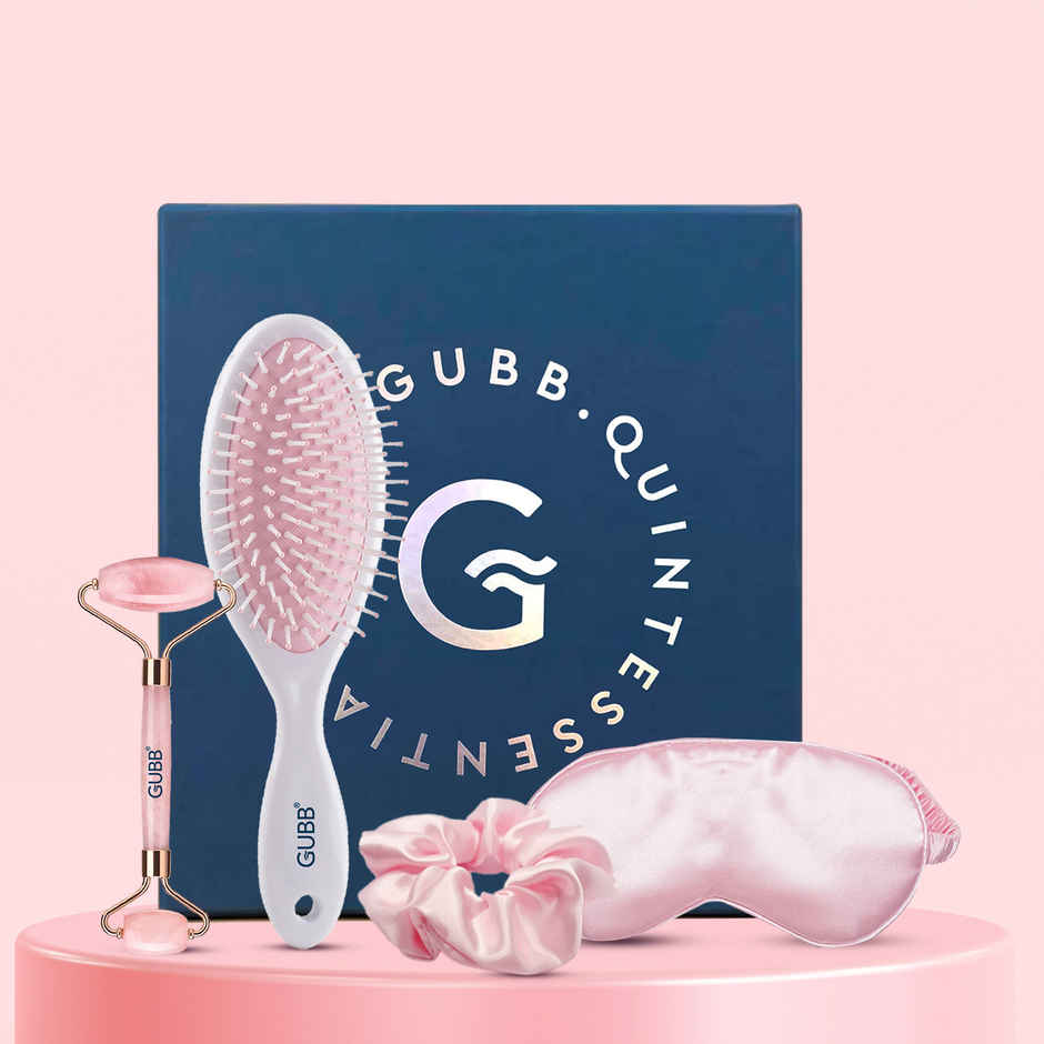 GUBB Beauty Essentials Set Massager Eye Mask Brush and Scrunchie