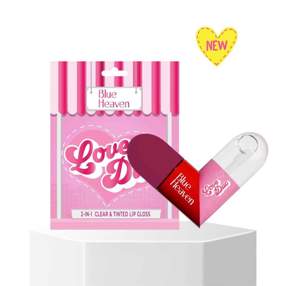Blue Heaven Love Duo 2-in-1 Clear & Tinted Lip Gloss | Simp - Clear + Mauve
