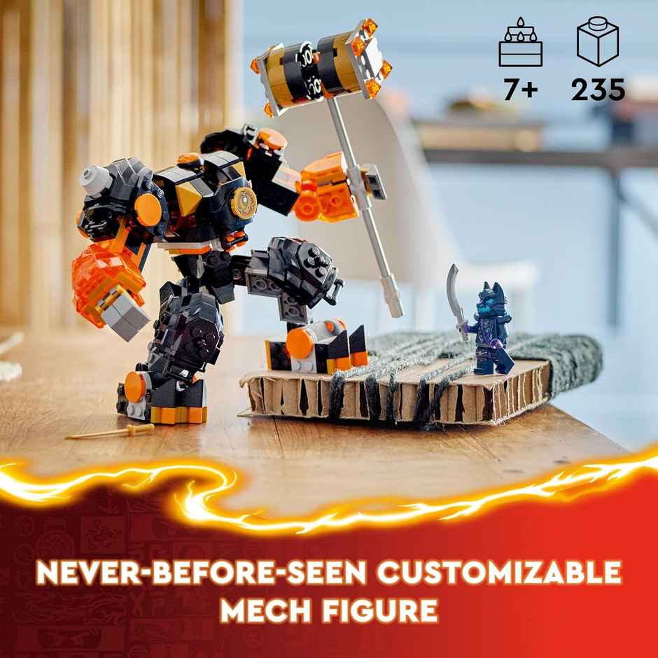 Lego Ninjago Cole’s Elemental Earth Mech Toy (235 Pieces)
