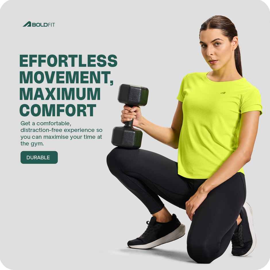 Boldfit Women's Sports T-shirt Quick Dry Fit | Fluoro - L