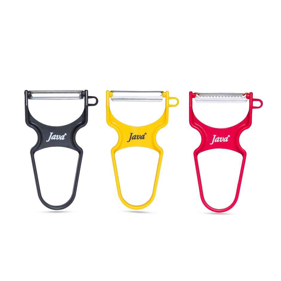 Java Rapid Stainless Steel 420 Grade Peeler 3 Pcs Set | Serrated & Julienne Blade