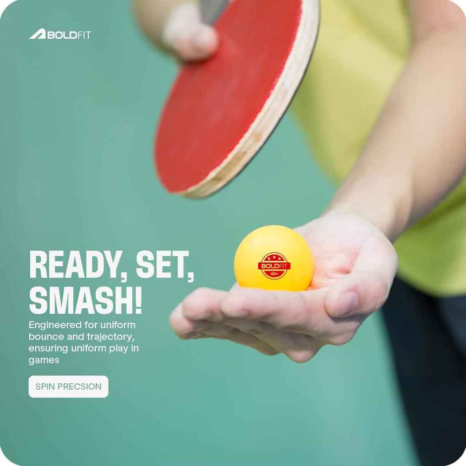 Boldfit Table Tennis Balls For Match Training 3 Star Abs Plastic Orange 6Pcs