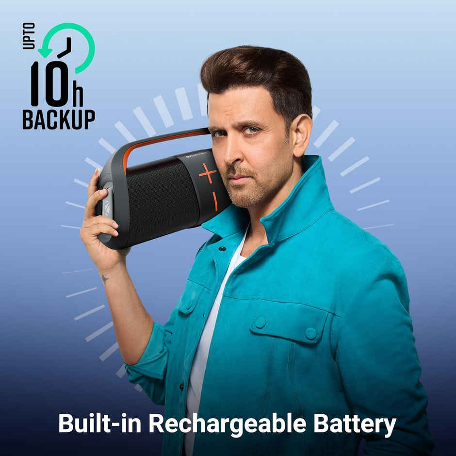 Zebronics Sound Feast 200 30W BT Speaker, 30Hrs Playback, Dual 6.6cm Drivers, Call Function, BTv5.3