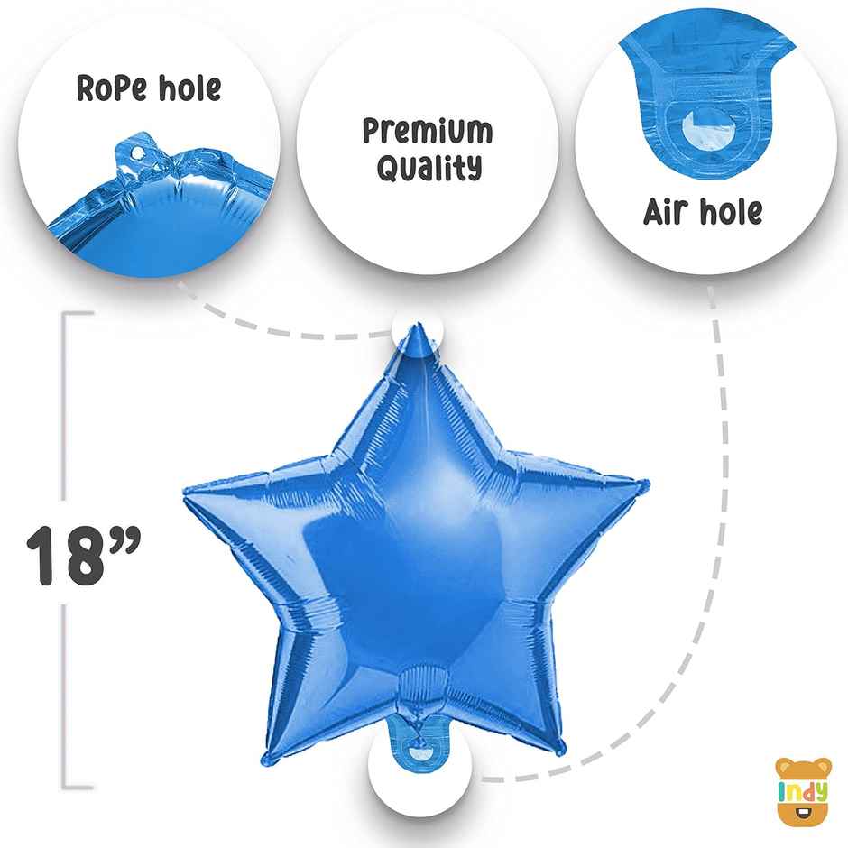 Just Party Balloons Combo For Boy - Baby Boy Welcome, Blue Star, Little Prince Welcome Balloon