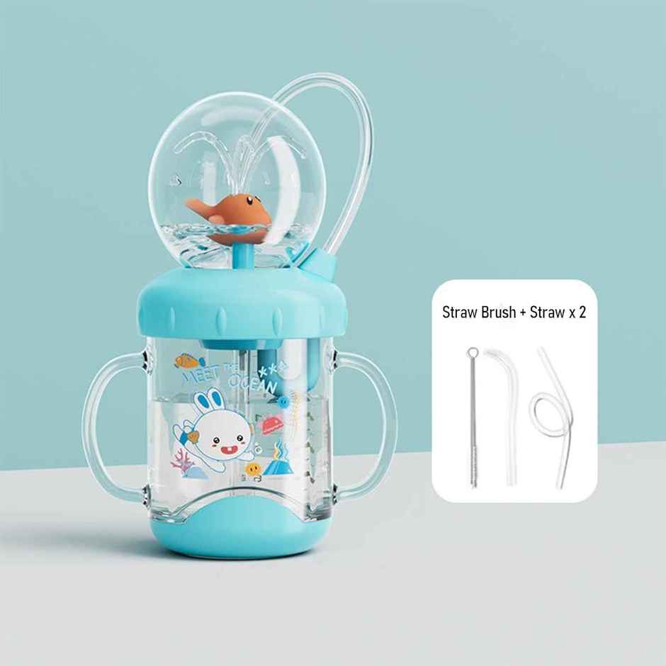 Kidology Plastic Whale Spray Water Cup Bpa Free Toddler Cup for Kids Travel Drinking Tumbler