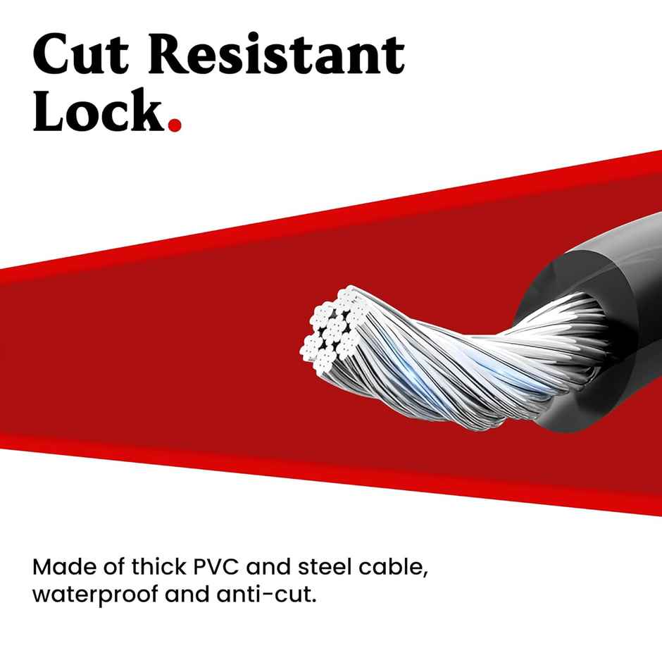 Autoguys Cl-3 Heavy Duty Wire Cable Lock Anti Theft Lock For Multipurpose Use For Bike