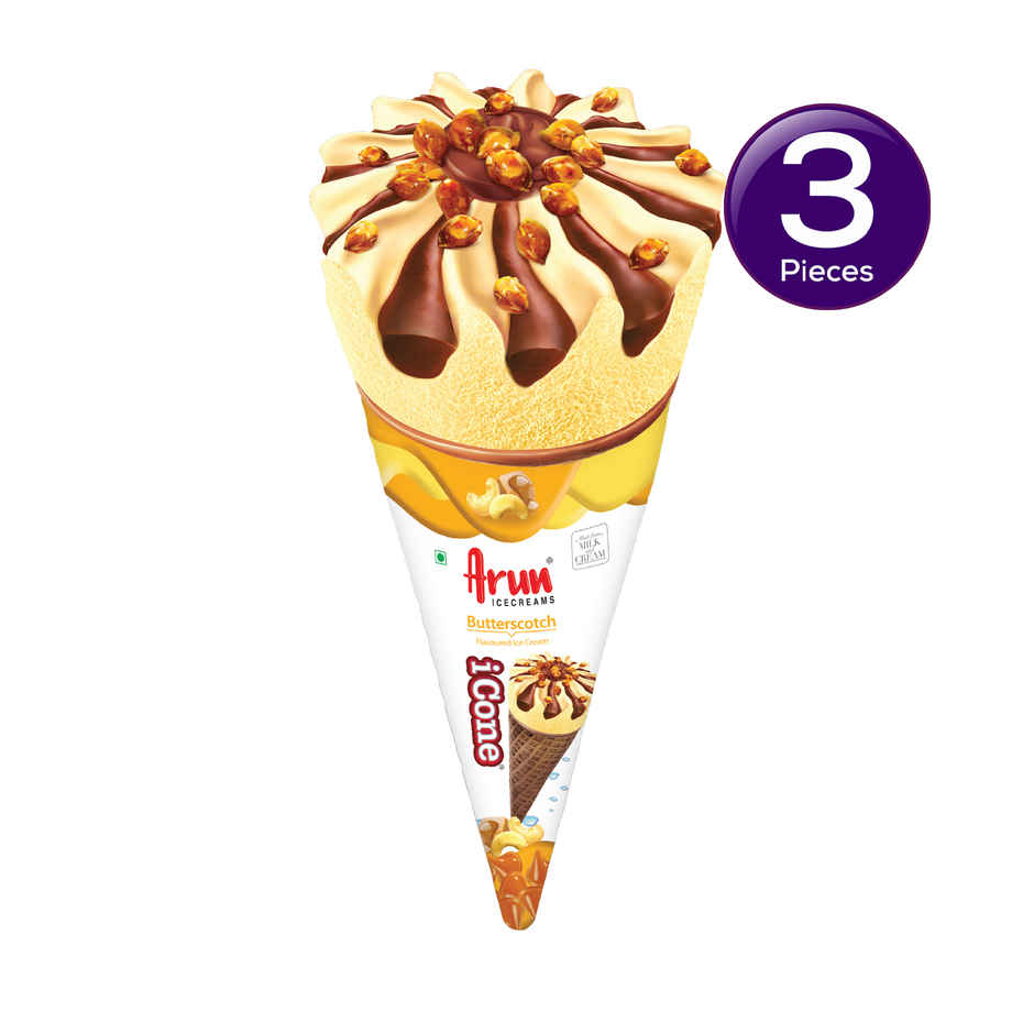 Arun Butterscotch Icone Ice Cream Cone Combo