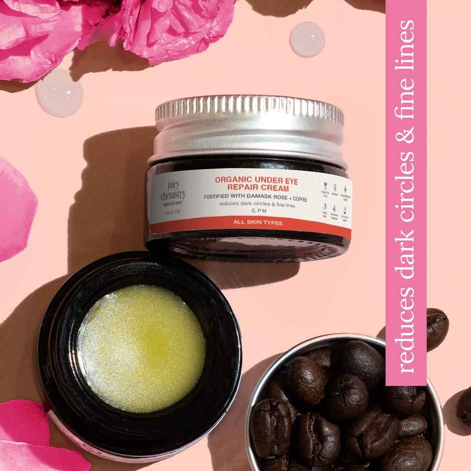 Juicy Chemistry Damask Rose & Coffee Under Eye Cream | Fine Lines & Puffy Under Eyes