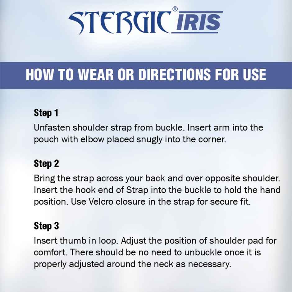 Stergic Iris Arm Sling For Shoulder & Fracture Support, Adults & Kids - L Size, Fda Approved