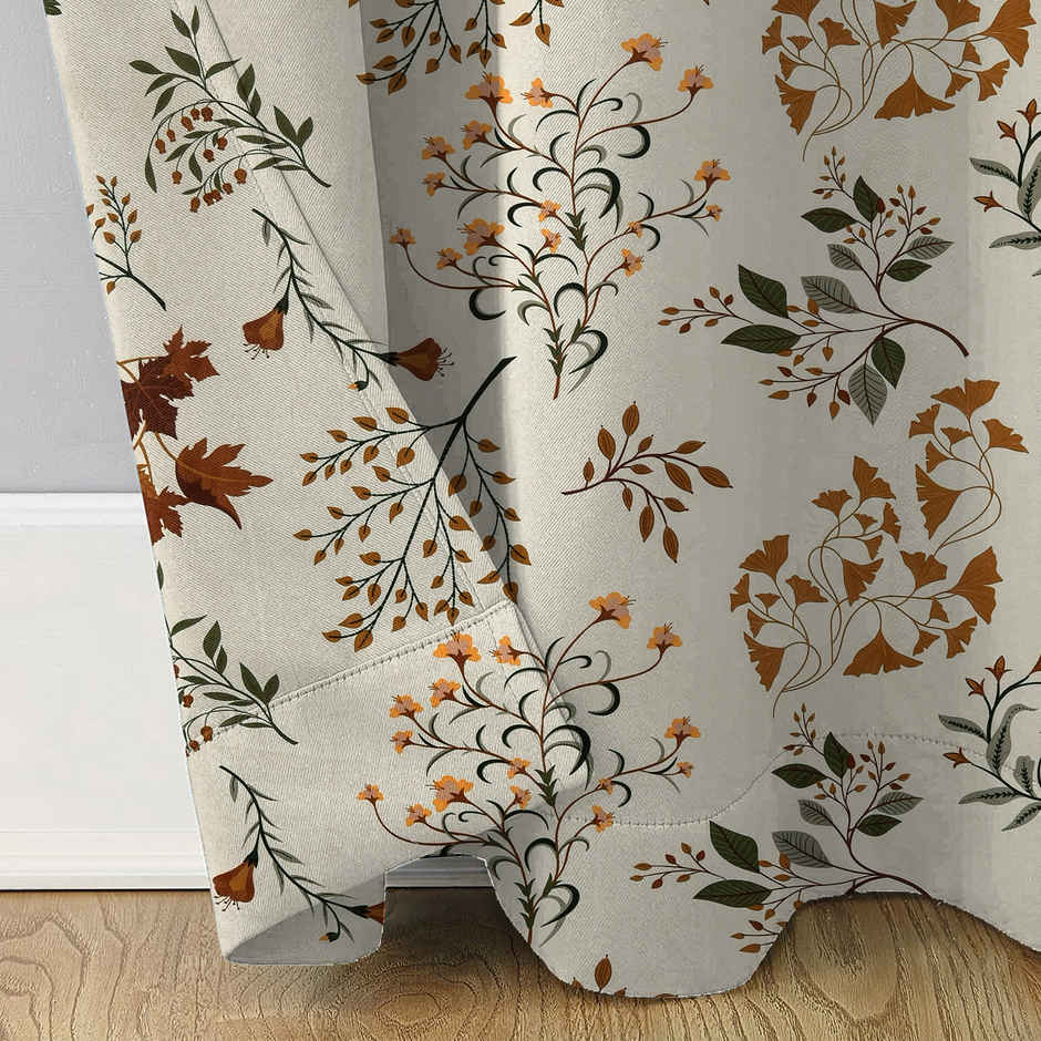 BAY6 Microfiber Cotton Door Curtains - Set of 2 - (8x4 ft) - Cream