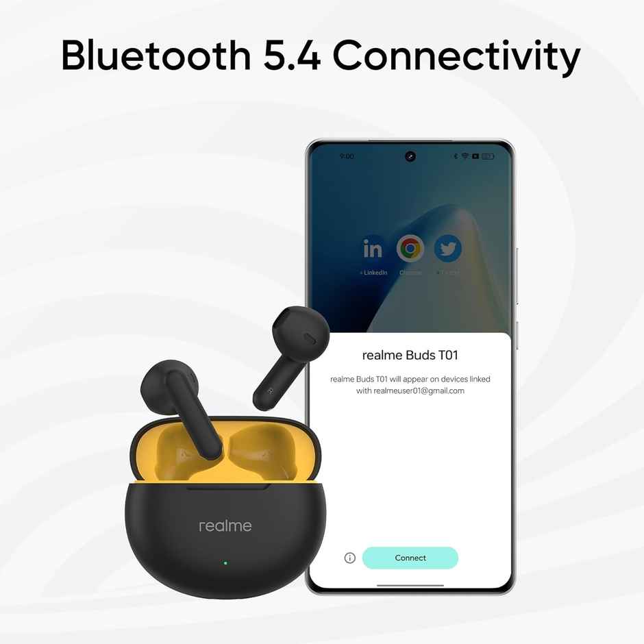 Realme Buds T01 Truly Wireless In-Ear Earbuds With Ai Enc For Calls(Black)