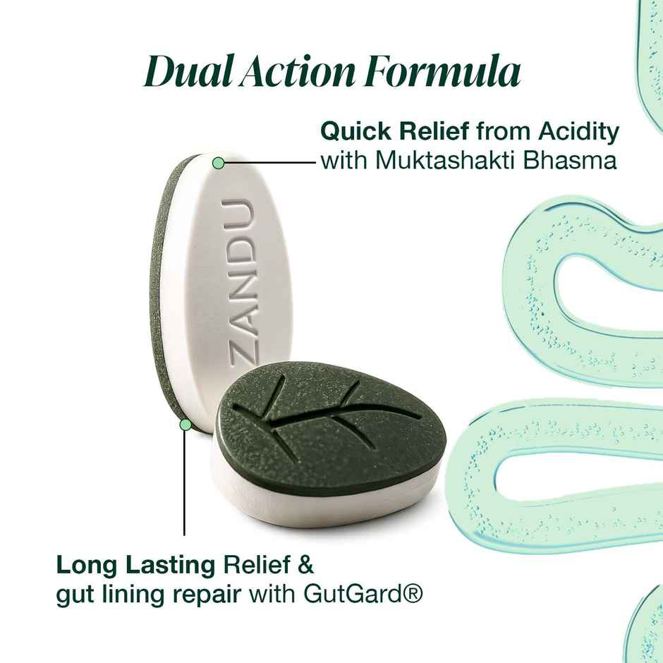 Zandu Good Gut Acidity & Bloating Relief Tablets | Relief from Acidity, Gas & Bloating