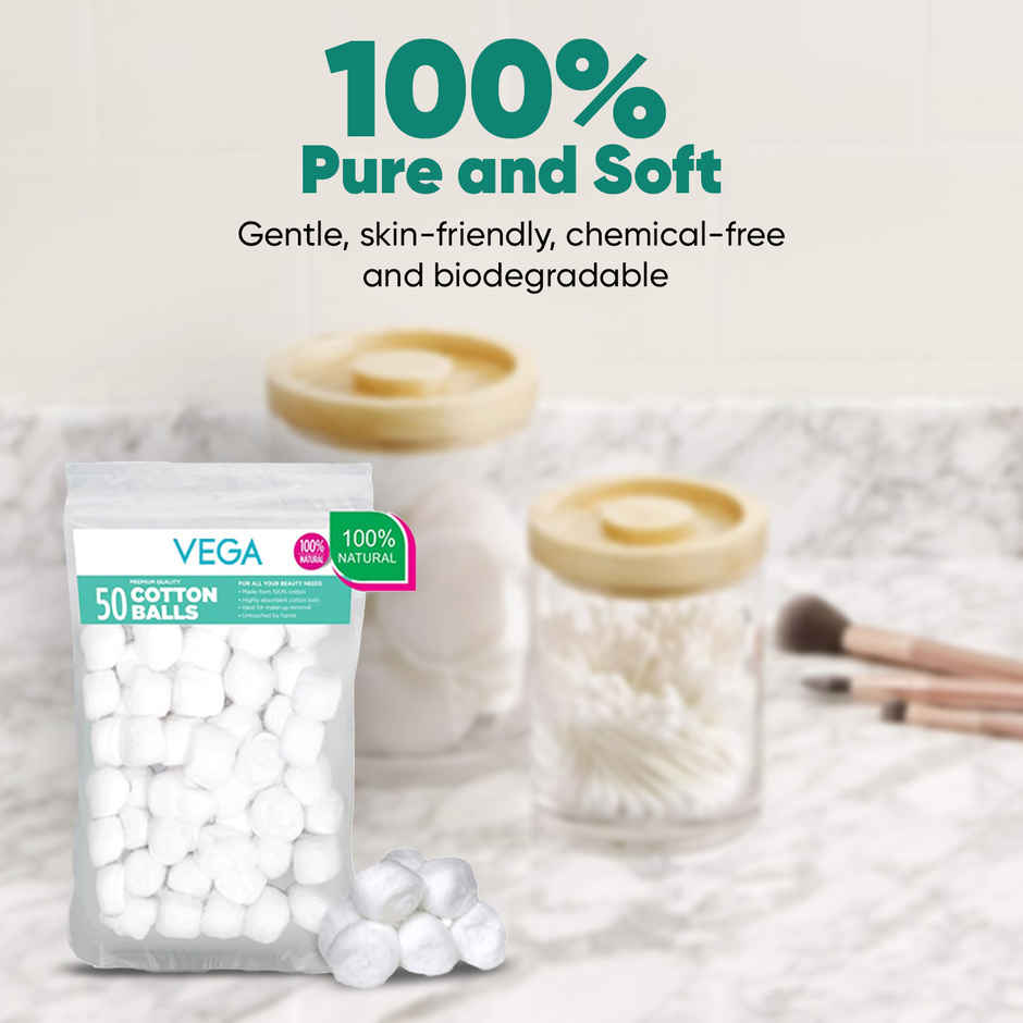 VEGA Care White Cotton Balls | Soft & Absorbent