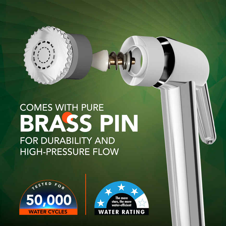 Lorazzo Classic Health Faucet Jet Spray Set with 1-meter Hose Pipe | SS 304 | Wall Hook