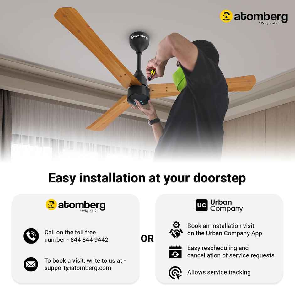 Atomberg Renesa BLDC Ceiling Fan,1400mm,Remote Control,BEE 5 Star Rated,LED Indicators,Matte Brown