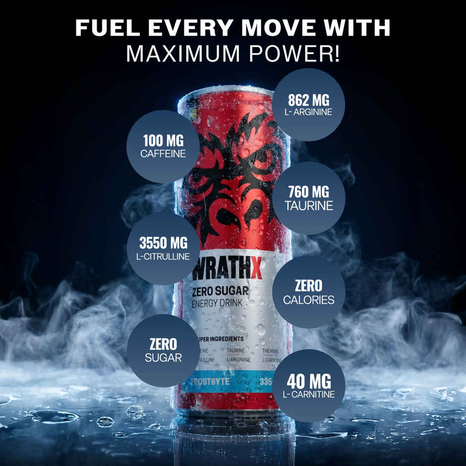 MuscleBlaze WrathX Zero Sugar Energy Drink Frostbyte Combo