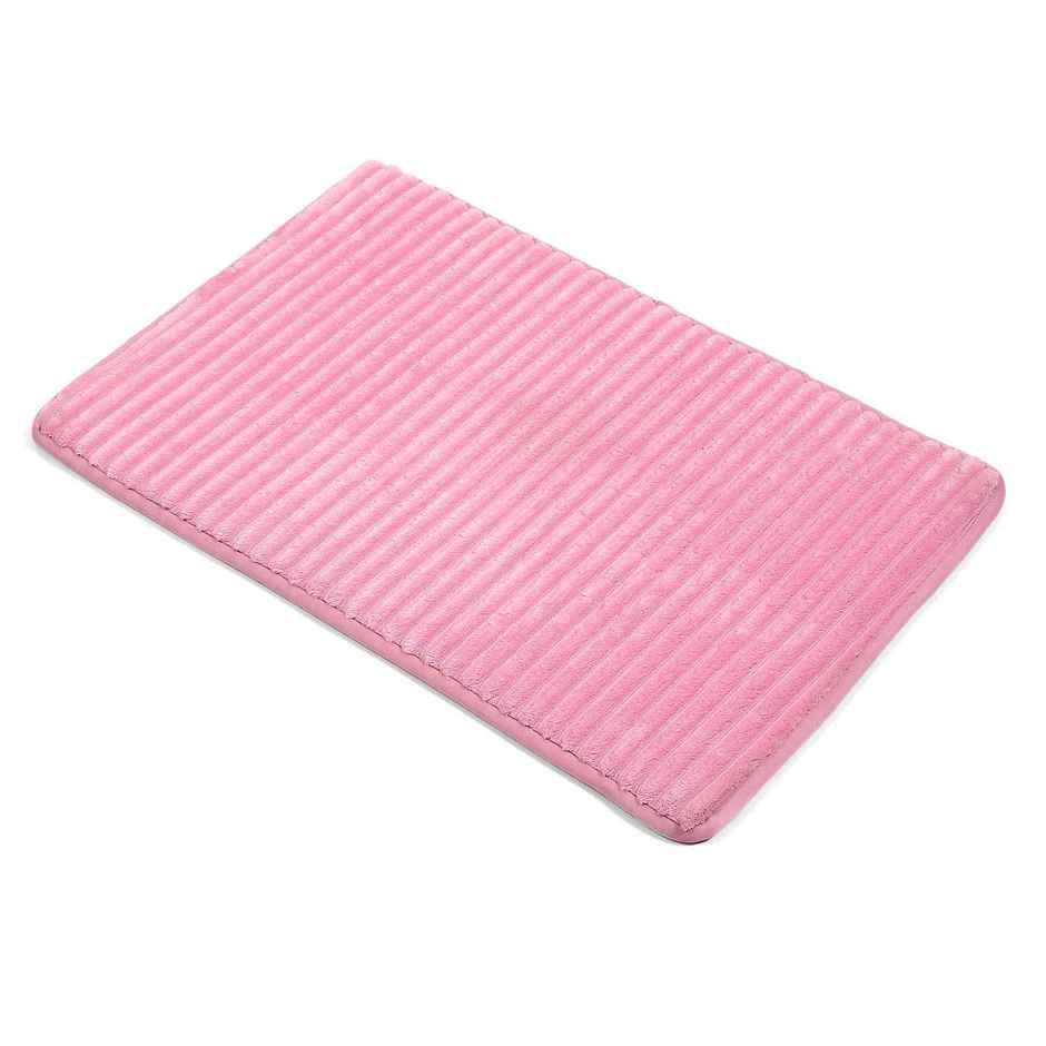 Status Ribbed Anti-Skid Foam Bath Mat | 40 x 60 cm | Pink