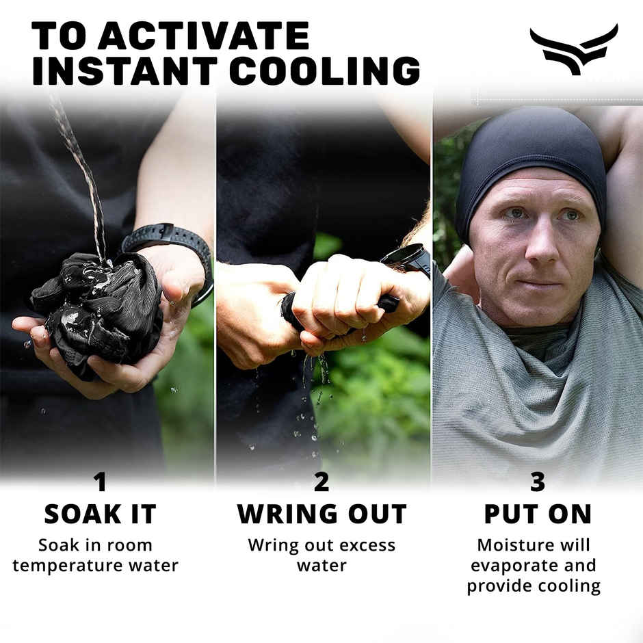 Xtrim Skull Cap for Bikers/Cyclists, Inner Helmet Liner, Sweat Cooling | Black | One Size Fits All