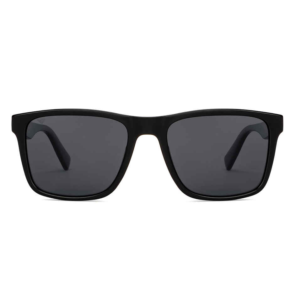 Vincent Chase By Lenskart |Polarized Sunglasses Full Rim |Unisex |Wayfarer |Large-145mm |Black-Grey