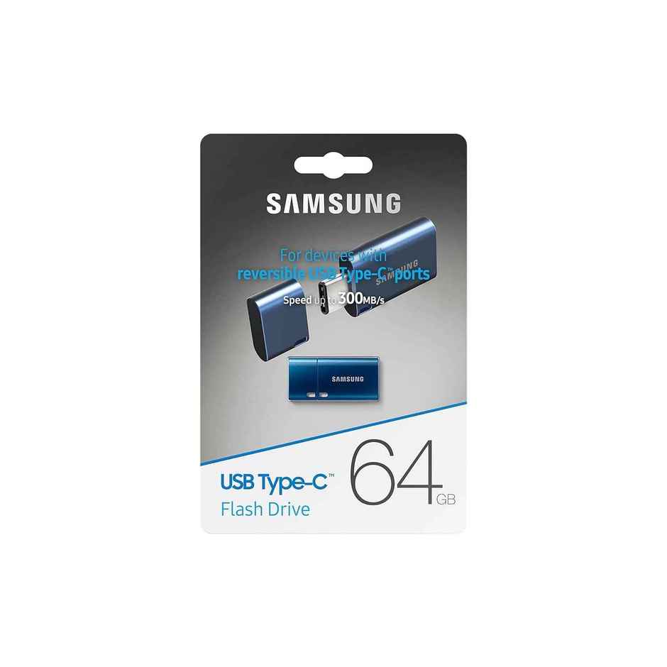 Samsung Type C Usb Flash Drive 64Gb | Transfers 4Gb Files In 15 Sec W/Up To 300Mb/S - Blue
