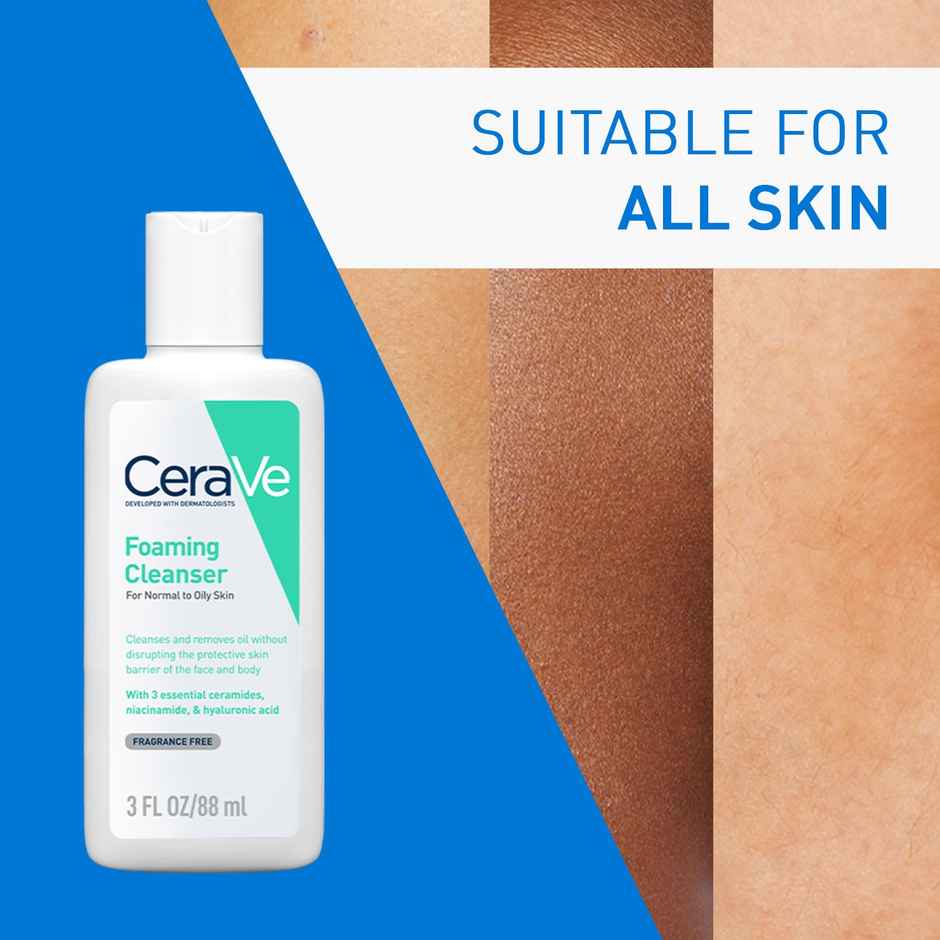 CeraVe Foaming Cleanser Face Wash For Oily Skin With Hyaluronic Acid, Ceramides & Niacinamide