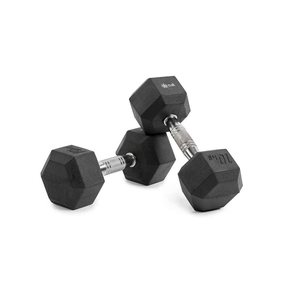 Cult Hex Dumbbell Set (10 kg x 2) | Black