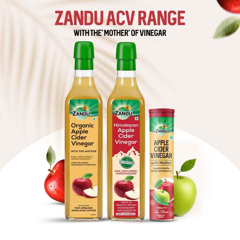 Zandu Apple Cider Vinegar ACV Effervescent Tablets