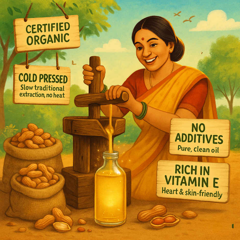 Earthen Story Organic Groundnut (Peanut) Cold Pressed Oil| Organic | Peanut Oil