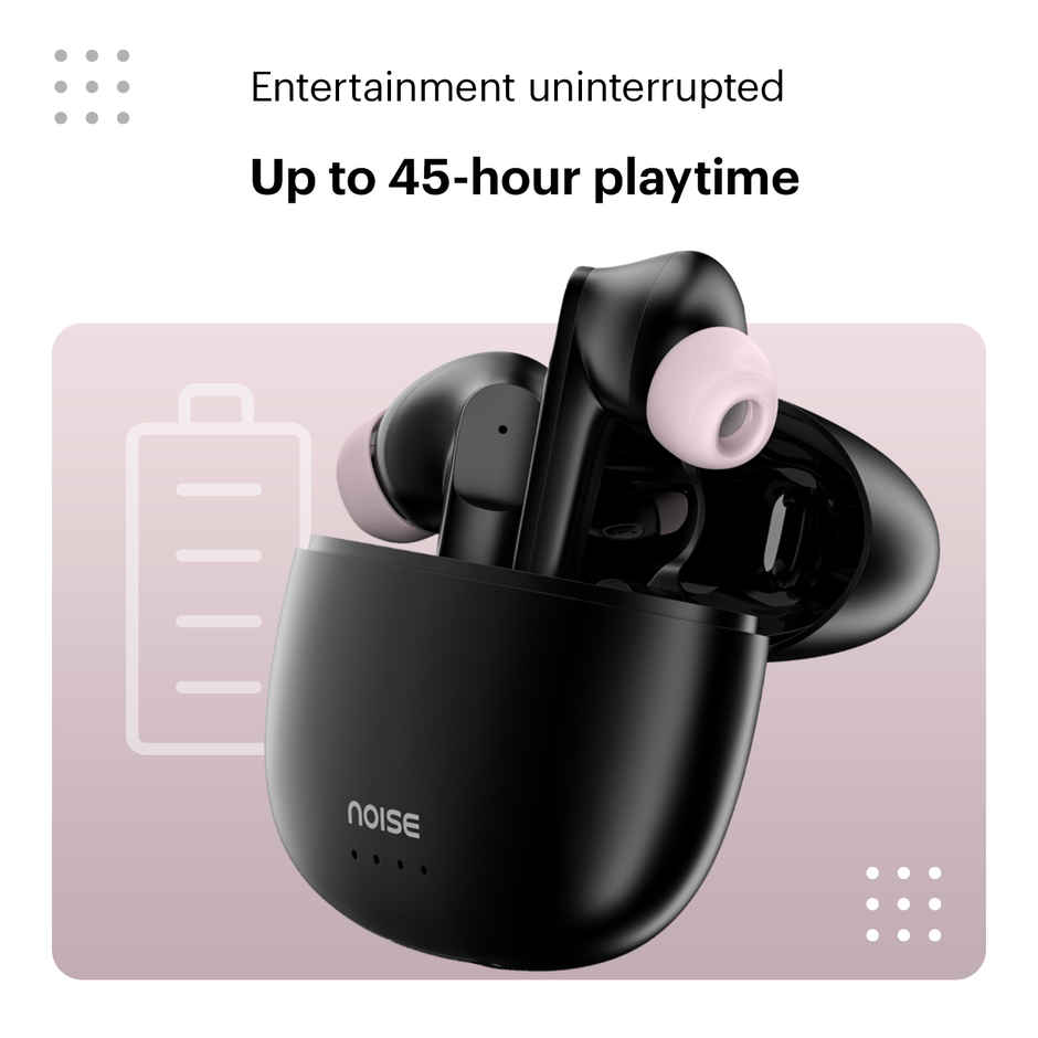 Noise Buds VS104 45H Playtime 4 Mic ENC 13mm Driver Instacharge TWS Earbuds | Charcoal Black