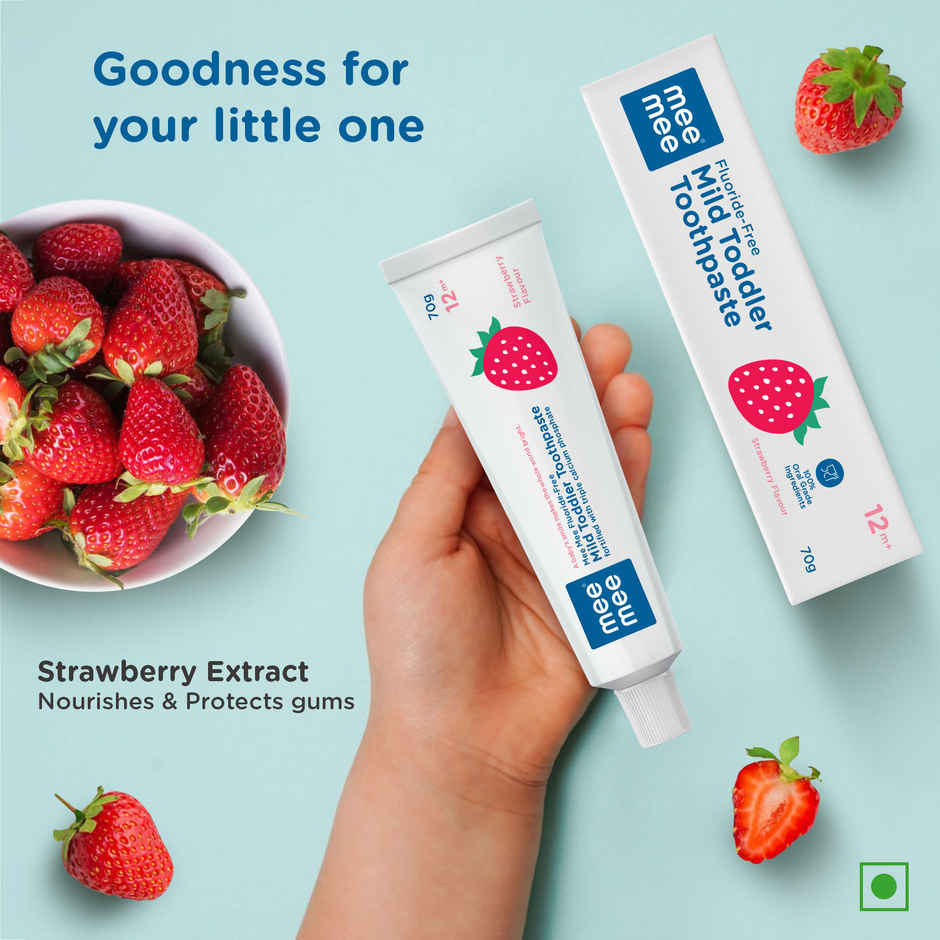 Mee Mee Fluoride-Free Toothpaste For 1 to 5 Years- Strawberry