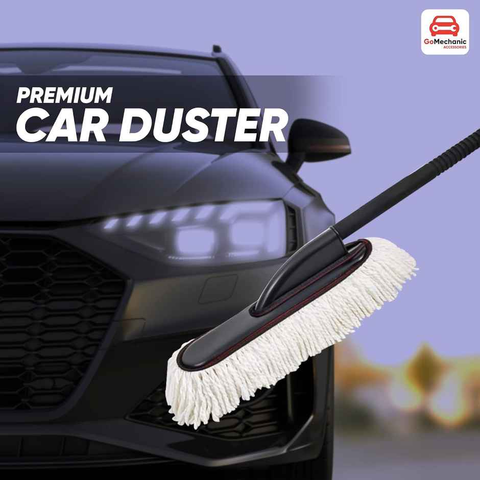 Gomechanic Cleaning Brush With Super Soft Microfiber Duster With Handle For Exterior & Interior