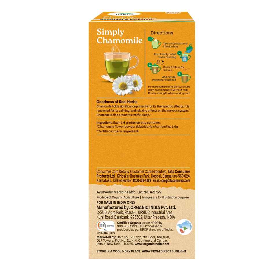 Organic India Simply Chamomile Herbal Infusion Bags