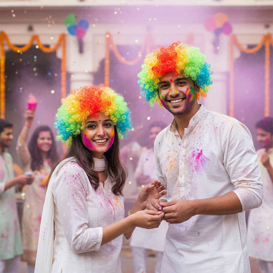 Colorful Wigs for Holi Party Hair Wig for Kids, Men and Women | Party Propz