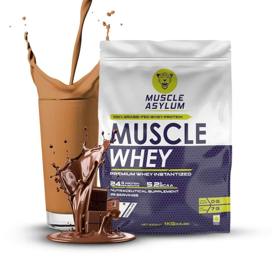 Muscle Asylum Muscle Whey Complete Whey Protein - 24G Protein, 5.29G Bcaa -25 Servings Chocolate
