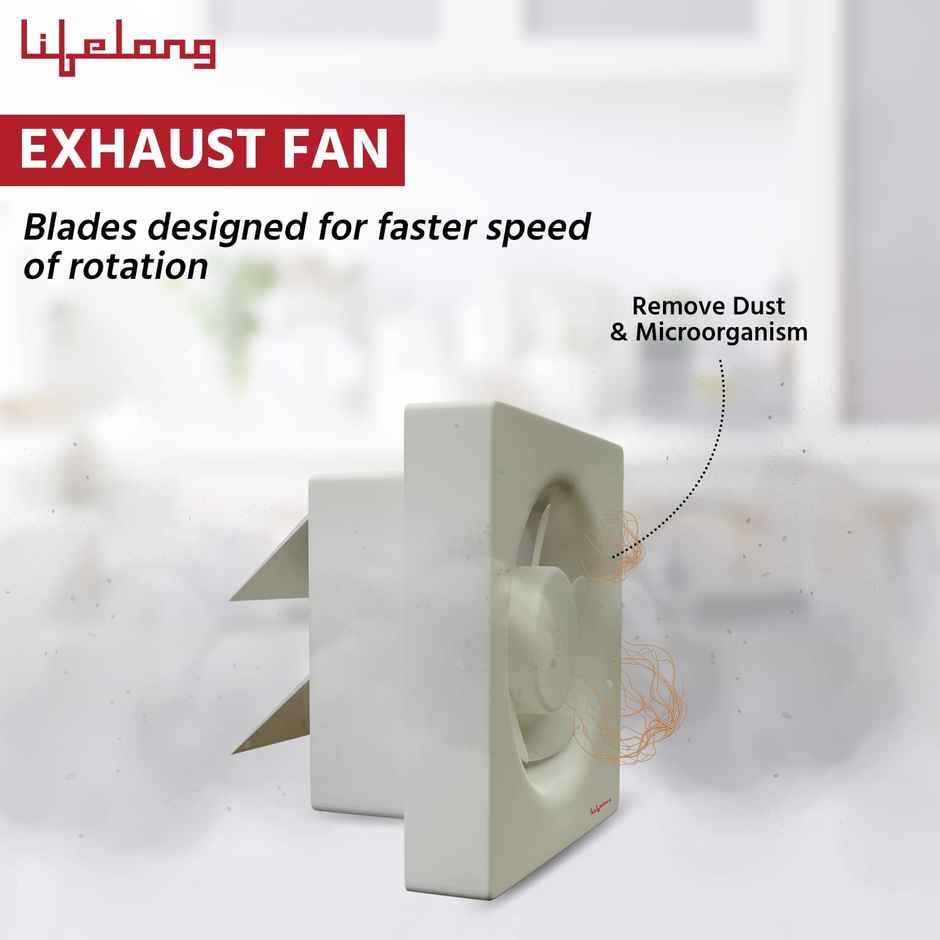 Lifelong LLEF10 Exhaust Fan,250mm,Strong Air Suction,Rust Proof Body,Dust Protection Shutters,White