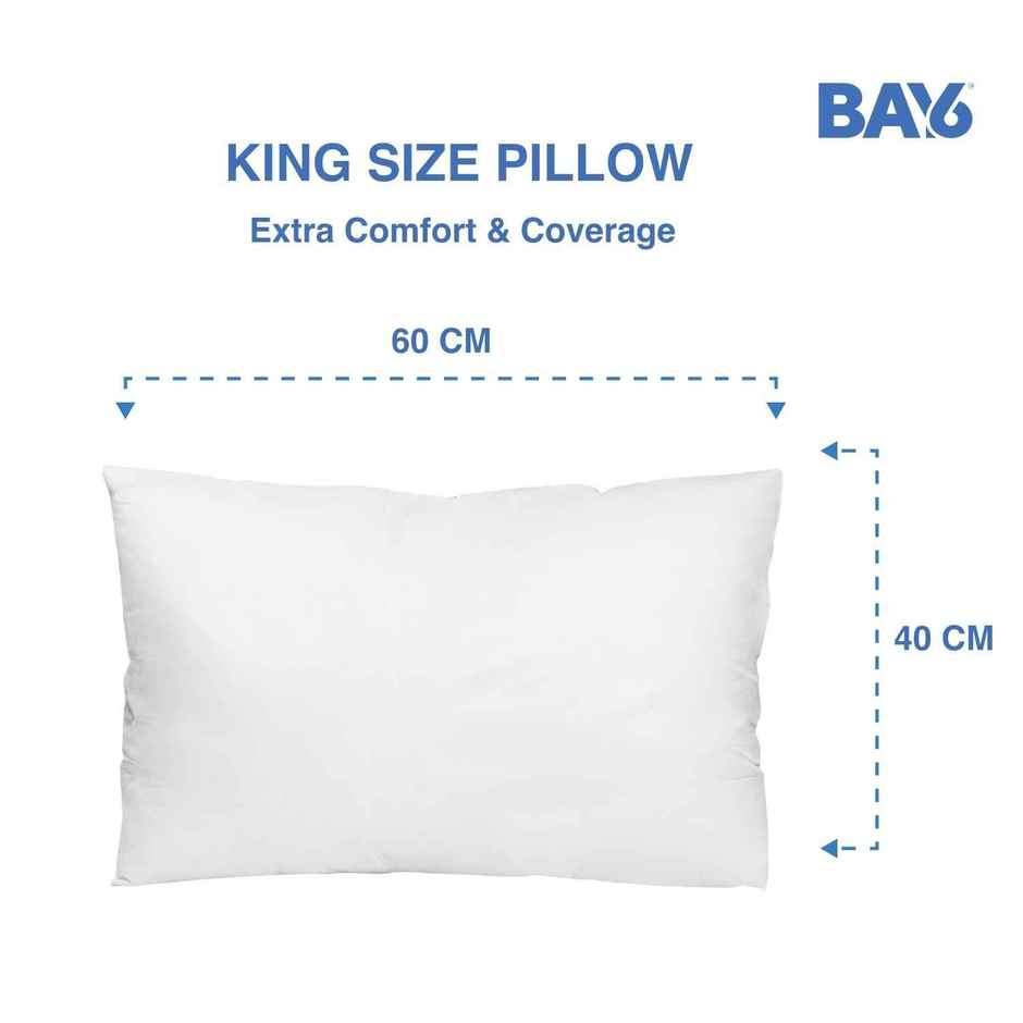 BAY6 Polyfill Fiber Pillow - White, Standard Size | 60 x 40 cm, Pack Of 1