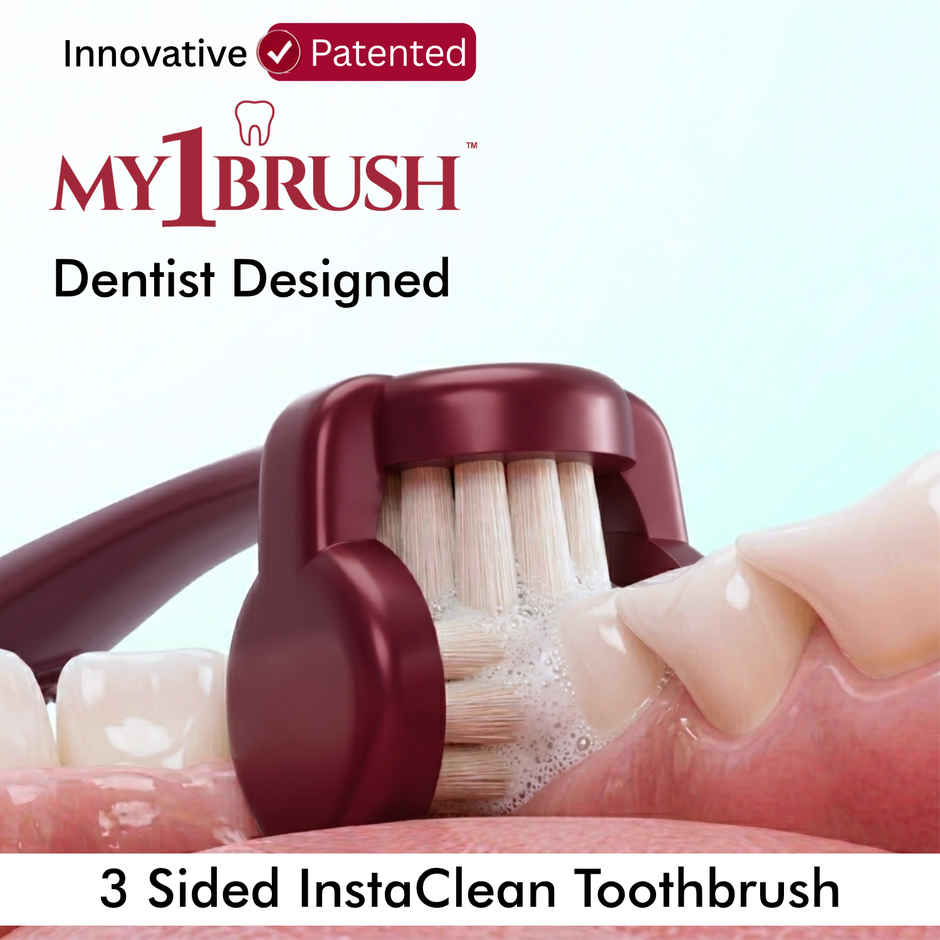 My Orl-Care My1Brush 3-Sided Soft Bristle Toothbrush for Adults