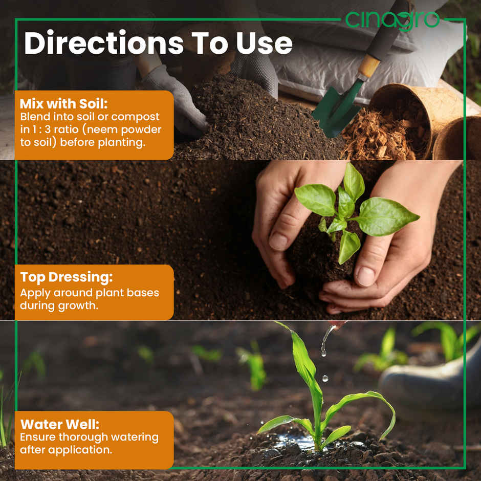 Cinagro Neem Cake Plant Fertilizer and Soil Enhancer Rich in Nitrogen, Phosphorus & Potassium