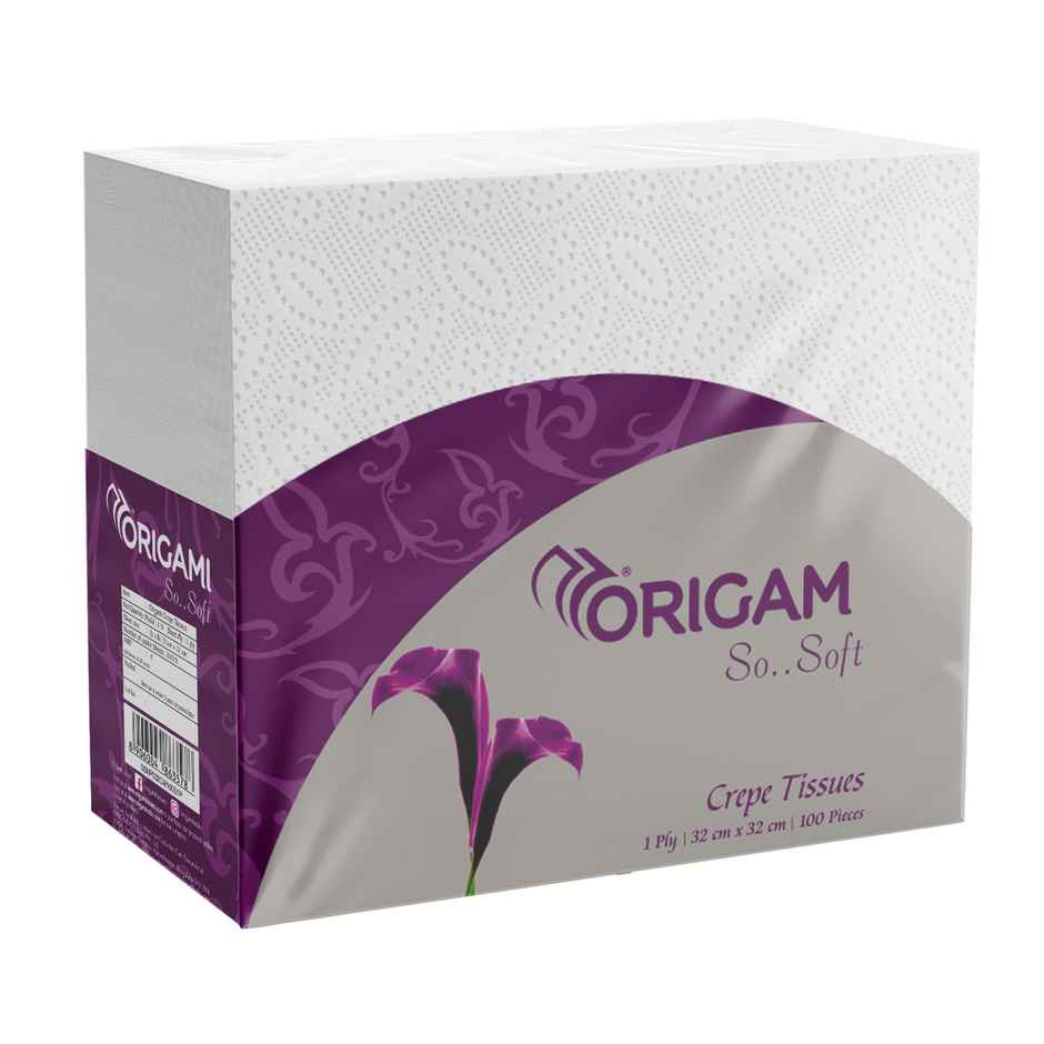 Origami So Soft Table Top Napkin Tissues Soft, Strong & Highly Absorbent - Pack of 1, 100 Pulls