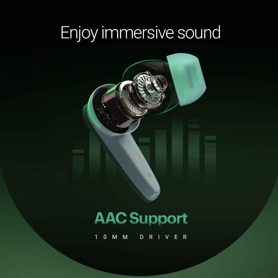 Noise Buds VS404 50H Playtime 4Mic ENC 10mm Driver IPX5 BT v5.3 TWS Earbuds | Forest Green
