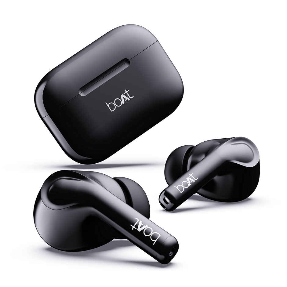 boAt Airdopes 163 TWS Earbuds w/ 40H Playtime, ASAP Charge , 13mm Drivers & ENx Tech (Pebble Black)