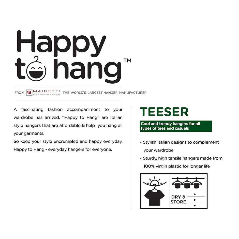 Happy to Hang Teeser Polypropylene Hanger, Pack Of 6