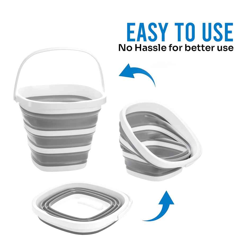 Urbanfix Silicon Folding Bucket | 10 L | Portable Collapsible Bucket